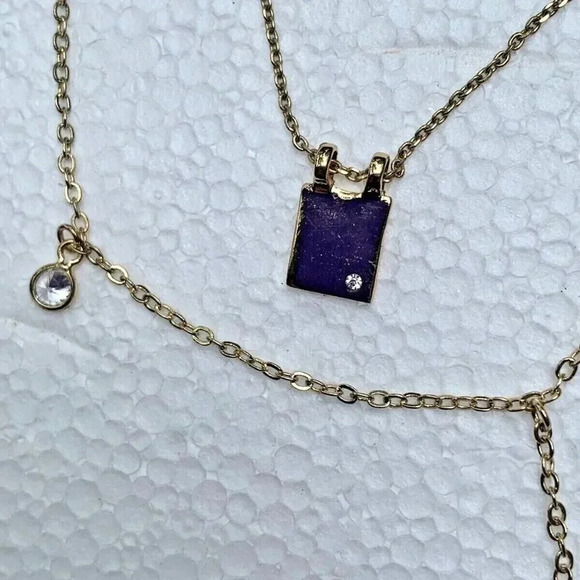 NEW LEE ANGEL Gold Tone Chain Double Strand Necklace - Picture 3 of 4